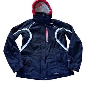 Eddie Bauer Weatheredge Plus Jacket Women Size Medium Hideaway Hood EUC